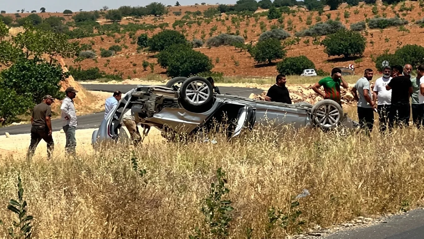 Şanlıurfa'da refüje çarpan otomobildeki 3 kişi yaralandı