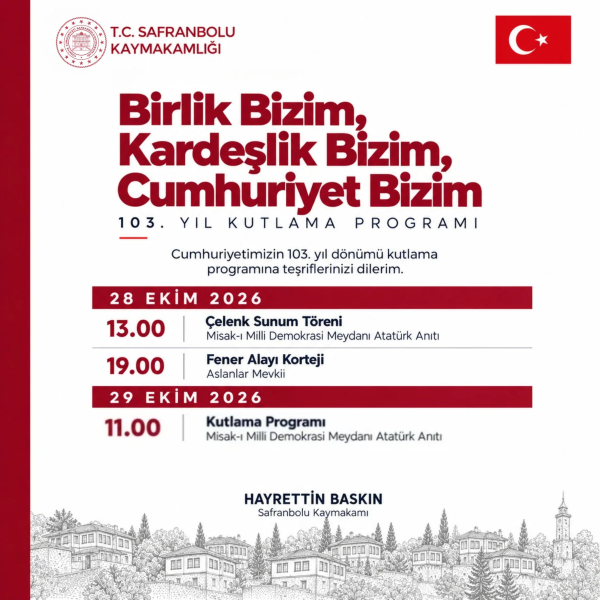 Safranbolu'da Cumhuriyet Bayramı etkinlik takvimi