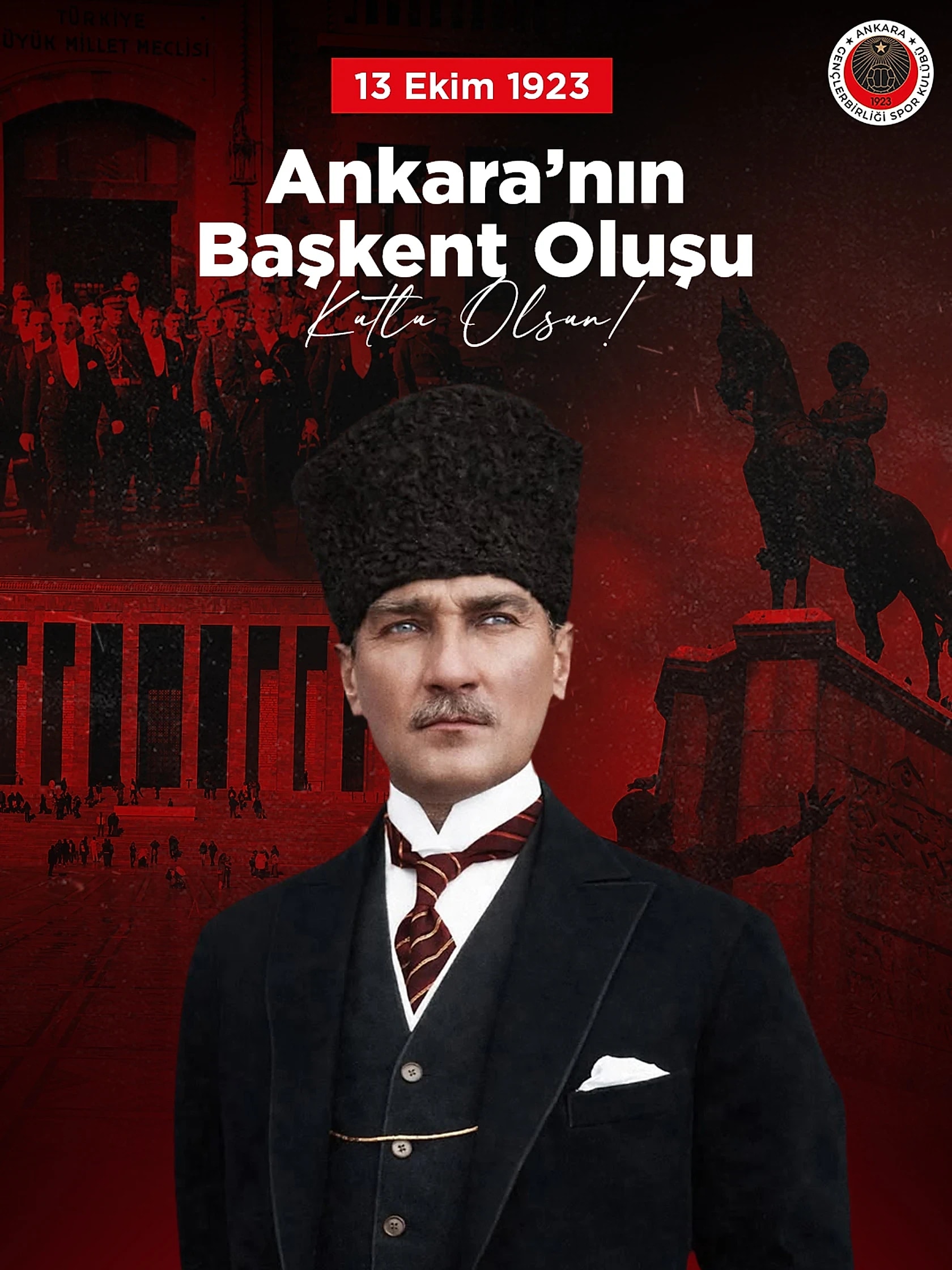 Milli Mücadele’nin kalbi, güzel Ankara’mızın başkent oluşunun 103. yıl dönümü kutlu olsun!