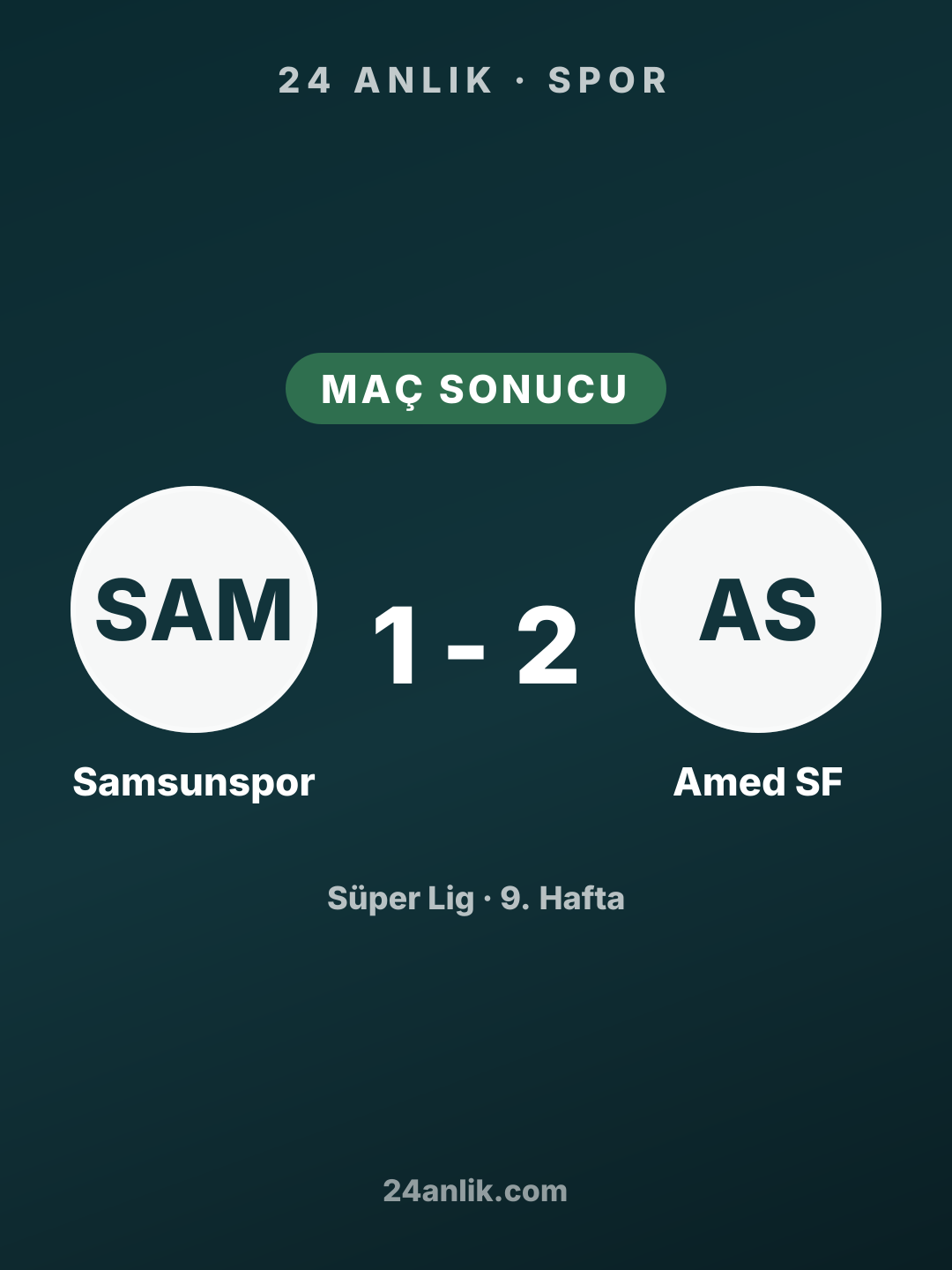 Amed SF Samsunspor maçını 2-1 kazandı
